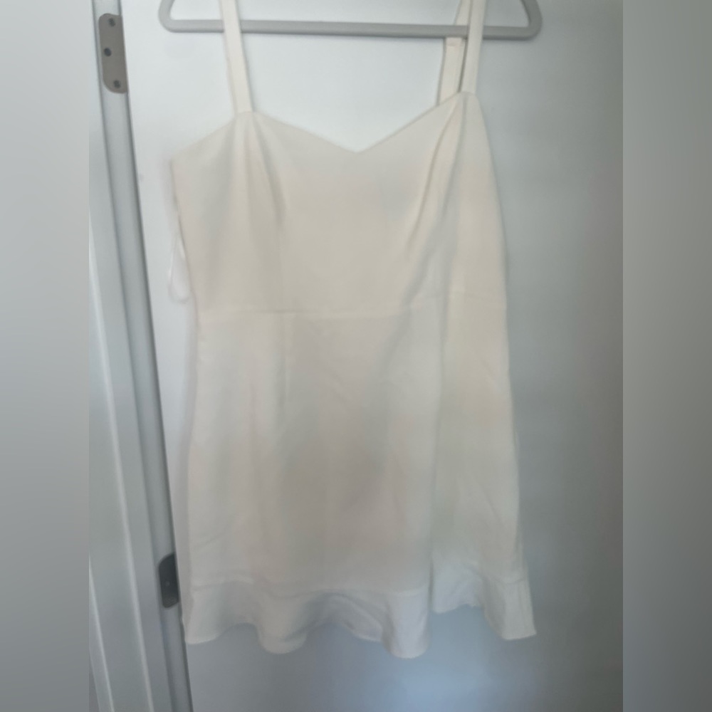 White Ruffle Hem Dress - Picture 2 of 3